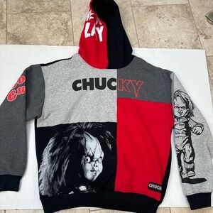 Chucky Childs Play Hoodie Colorblock Graphic Good Guys Horror Men's Large 42-44